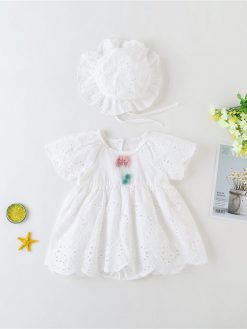 Body sơ sinh bé gái BG 335 Trắng - Quần Áo Sơ Sinh bé gái