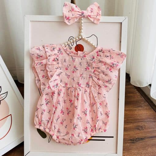 Body cánh tiên Họa tiết hoa Dào Hồng