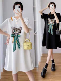 Váy bầu cotton con mèo