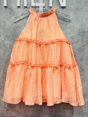 Váy yếm xinh xinh cho bé 10 đến 22kg màu cà rốt