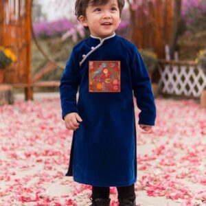 Áo dài cách tân bé trai T11 Áo dài cách tan bé trai màu xanh dương